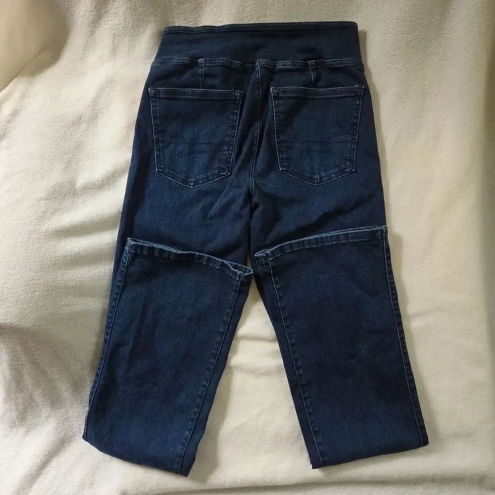 American Eagle Womens Size S Dark Wash Pull On High Rise Stretch Denim Jeggings